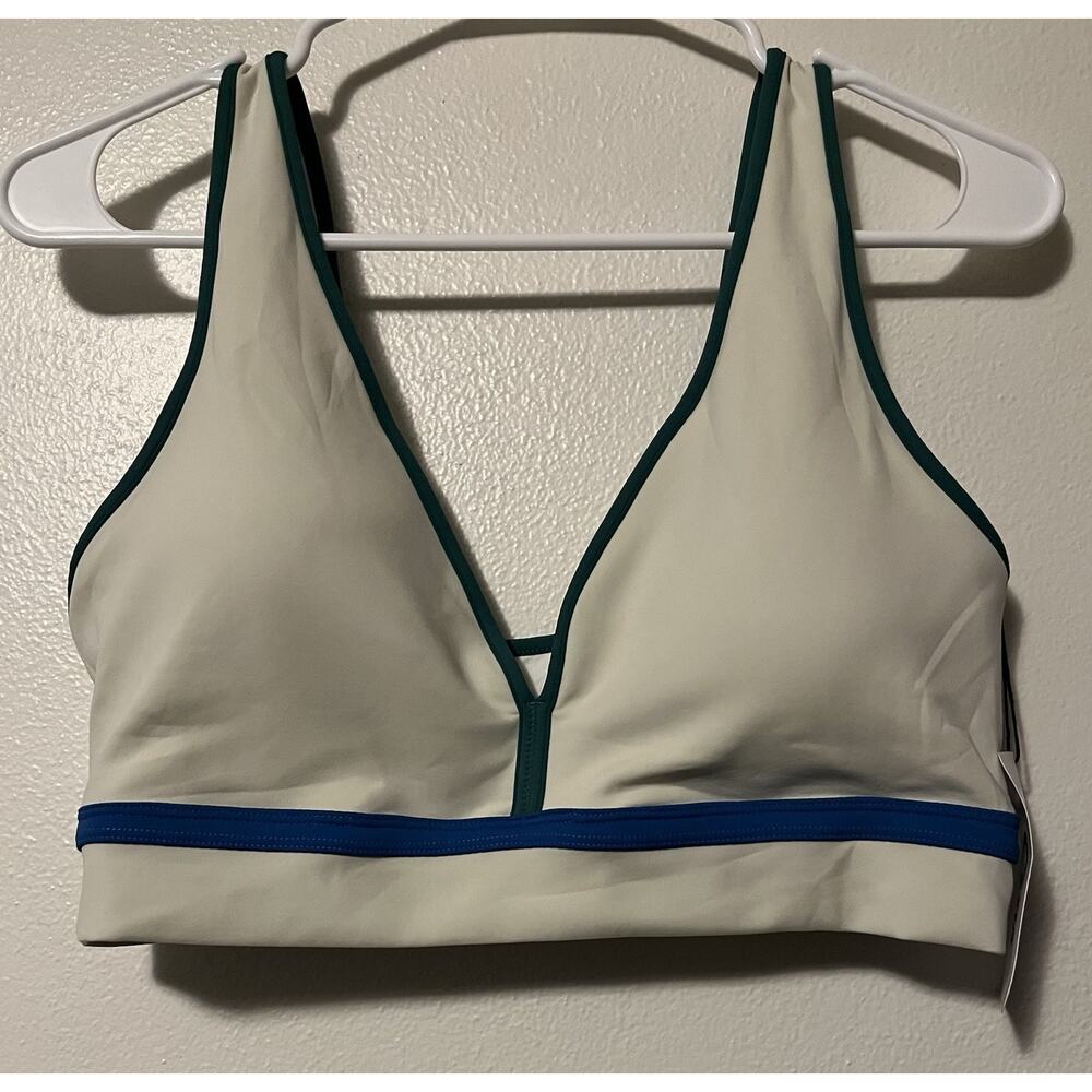 Zyia Active Tritone Flow Sports Bra Womens X-Large XL Removable Pads Ivory NWT